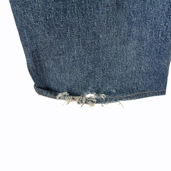 Paper denim & Cloth 100% Cotton Distressed Bootcut Blue Jeans Size 29 Casual Y2K - Picture 8 of 8